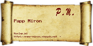 Papp Miron névjegykártya