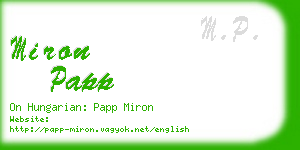 miron papp business card